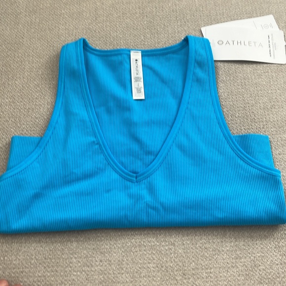 NWTS ribbed v neck tank top cropped Athleta sz small - Picture 4 of 4